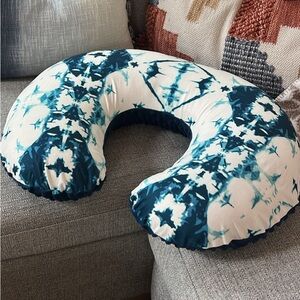BOPPY Nursing Pillow- INDIGO BOHO tie dye cover AND Greenery/Foliage cover
